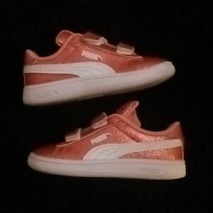 Size 8c Puma Kids Sneakers - Glittery Pink and White